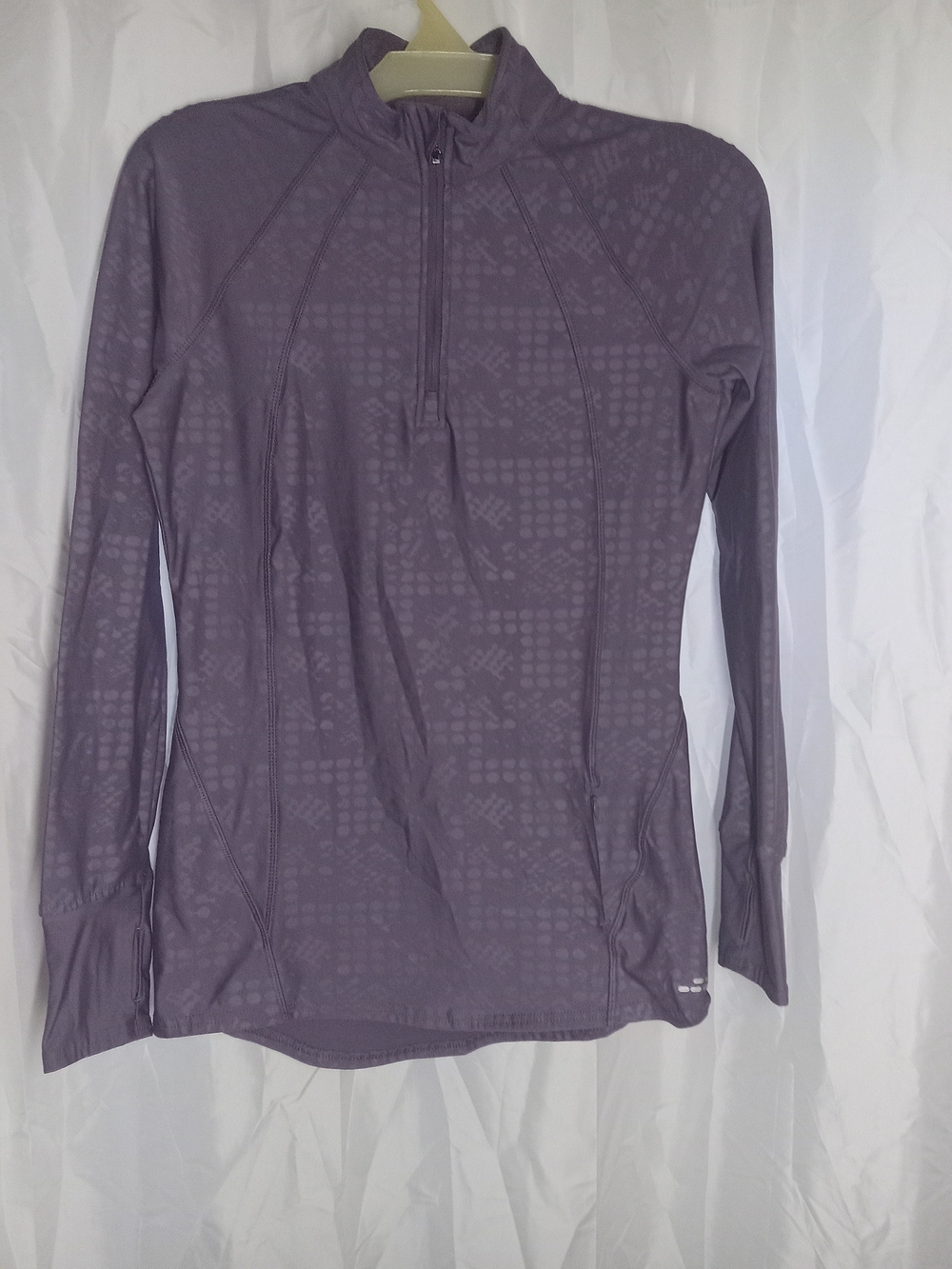 bcg Lavender Patterned Half-Zip Long Sleeve Performance Top